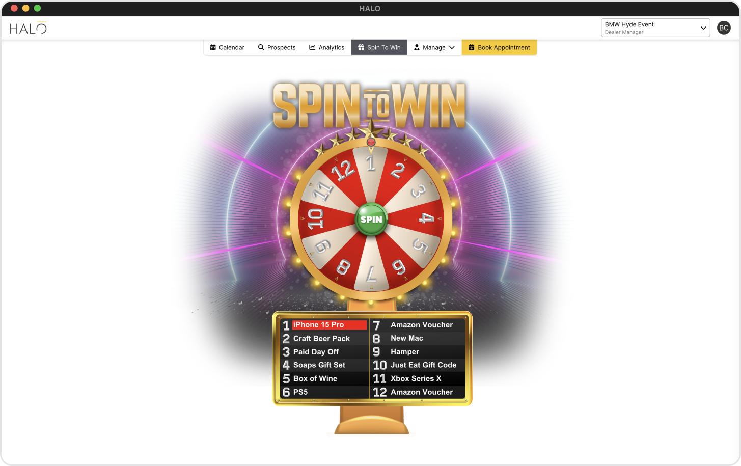 Spin To Win Sales Incentive